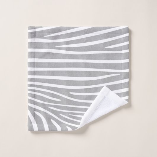  getextureerd Zebra Print Patroon Neutral Grey Bad Handdoek (Wasdoekje)