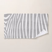  getextureerd Zebra Print Patroon Neutral Grey Bad Handdoek (Handdoek)