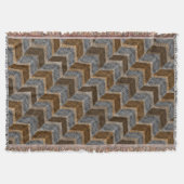 Getextureerd, zigzag, grijs en bruin deken (Voorkant)