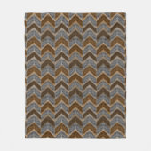 Getextureerd, zigzag, grijs en bruin fleece deken (Voorkant)