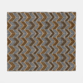 Getextureerd, zigzag, grijs en bruin fleece deken (Voorkant (Horizontaal))