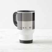 Getextureerd zwart, grijs, ivoorblok reisbeker (Voorkant links)