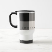 Getextureerd zwart, grijs, ivoorblok reisbeker (Links)