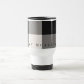 Getextureerd zwart, grijs, ivoorblok reisbeker (Center)