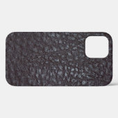 getextureerd zwart leder Case-Mate iPhone case (Achterkant (horizontaal))