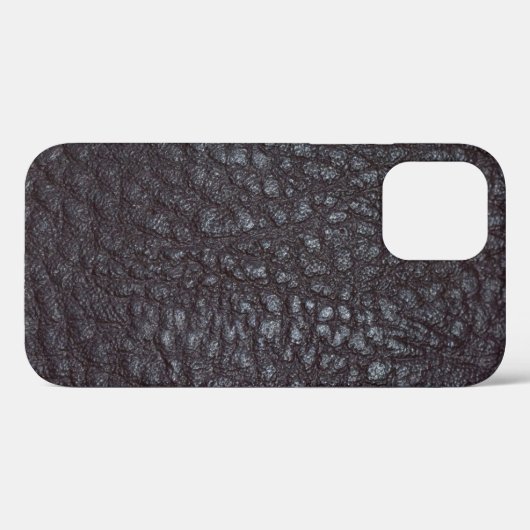  getextureerd zwart leder Case-Mate iPhone case (Achterkant (horizontaal))