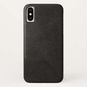 Getextureerd zwart leder Case-Mate iPhone case (Achterkant)