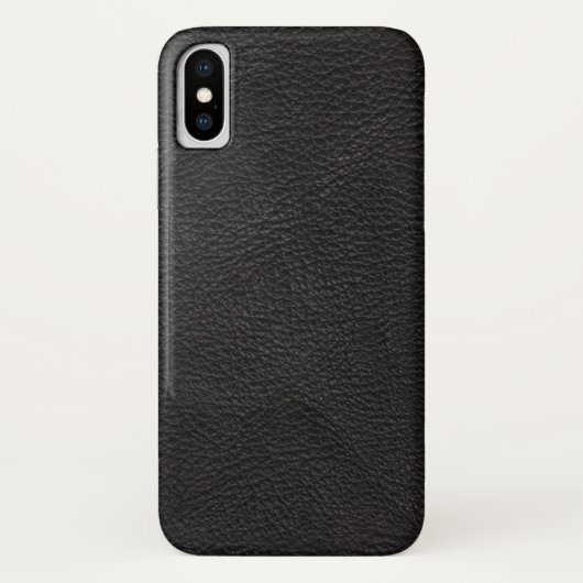 Getextureerd zwart leder Case-Mate iPhone case (Achterkant)