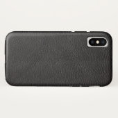 Getextureerd zwart leder Case-Mate iPhone case (Achterkant (horizontaal))