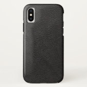 Getextureerd zwart leder Case-Mate iPhone case (Achterkant)