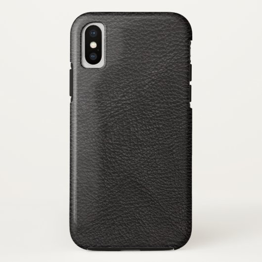 Getextureerd zwart leder Case-Mate iPhone case (Achterkant)