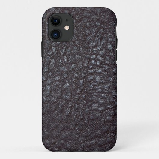 getextureerd zwart leder Hoesje-mais iPho Case-Mate iPhone Case (Achterkant)