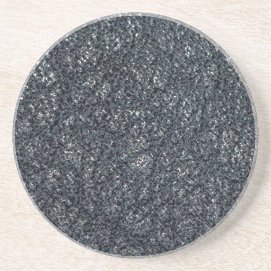 getextureerd zwart leder zandsteen onderzetter (Voorkant)