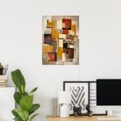 Getextureerde Abstracte blokken - Warm Earth Tone  Poster (Thuiskantoor)