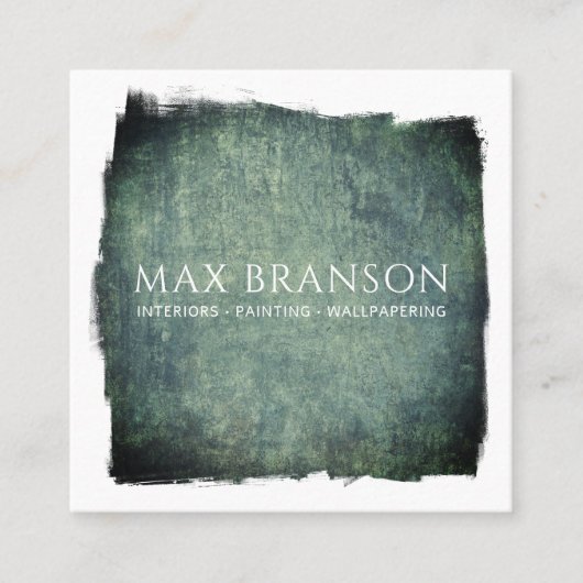 Getextureerde achtergrond interieurs schilder vierkante visitekaartje (Voorkant)