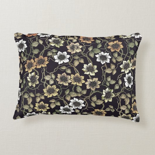 getextureerde Anemone Floral achtergrond | Accent Kussen (Achterkant)