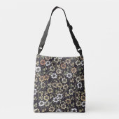 getextureerde Anemone Floral achtergrond | Crossbody Tas (Achterkant)