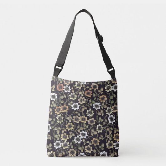 getextureerde Anemone Floral achtergrond | Crossbody Tas (Voorkant)