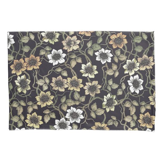 getextureerde Anemone Floral achtergrond | Kussensloop (Voorkant-Links)