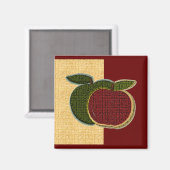 Getextureerde appelen (goud/cranberryi) Magnet (Voorkant / Achterkant)