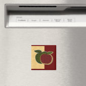Getextureerde appelen (goud/cranberryi) Magnet (Insitu (Vaatwasser))