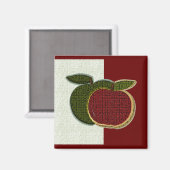 Getextureerde appelen (mint/cranberryi) Magnet (Voorkant / Achterkant)