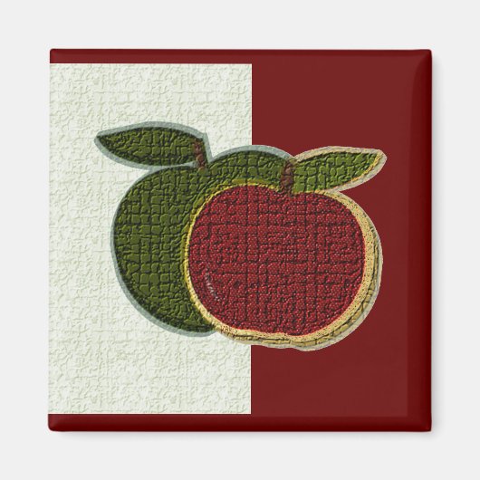 Getextureerde appelen (mint/cranberryi) Magnet (Voorkant)
