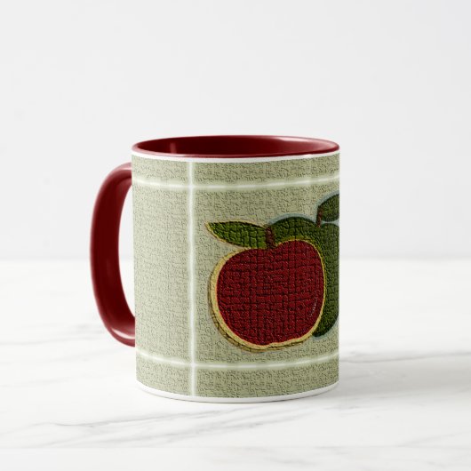 Getextureerde appelen (sage) mok (Voorkant links)