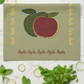 Getextureerde appelen (sage) theedoek (Gevouwen)