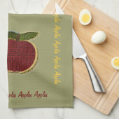 Getextureerde appelen (sage) theedoek (Quarter Fold)