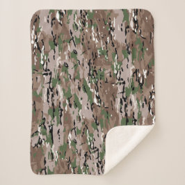 Getextureerde Army Camo Hond Met Verven Sherpa Deken