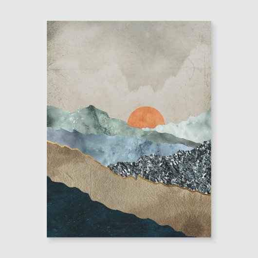 Getextureerde berglagen met Sunset Glow (Voorkant)