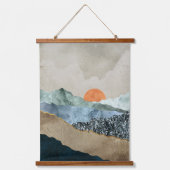 Getextureerde berglagen met Sunset Glow Hangend Wandkleed (Voorkant)