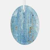 Getextureerde betonnen muur, roestvlekken. glas ornament (Voorkant links)