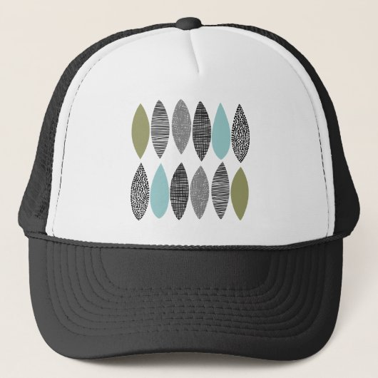 Getextureerde bladeren 01 trucker pet (Voorkant)