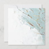 getextureerde blauwe gouden moderne trouwuitnodigi kaart (Achterkant)