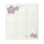 Getextureerde bloemen (groen/roze) notitieblok (Voorkant)