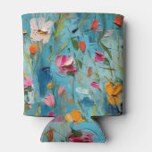 Getextureerde bloemen patroon blikjeskoeler (Achterkant)