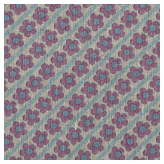 Getextureerde bloemen (roze/blauw) stof (Swatch)