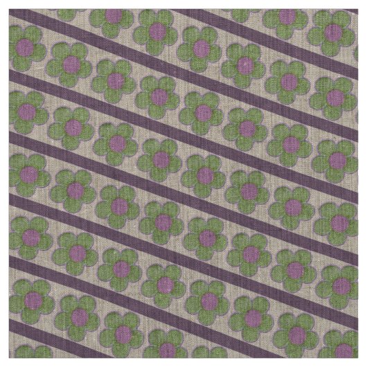 Getextureerde bloemen (roze/groen) stof (Swatch)