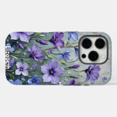 Getextureerde Bloemen Schilderen in Blues Case-Mate iPhone Case (Achterkant (horizontaal))
