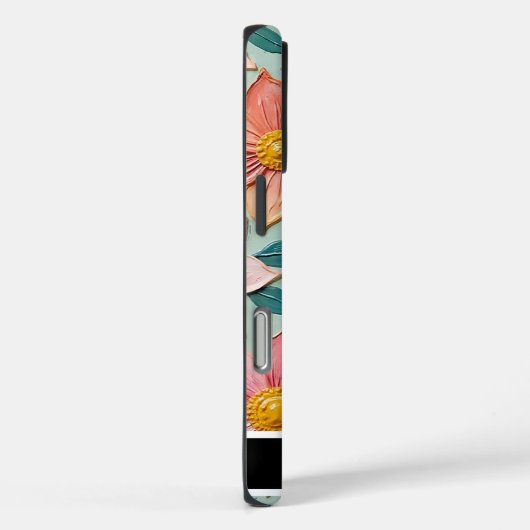  Getextureerde Bloemen Telefoon Hoesje (Achterkant / Rechts)