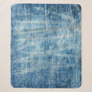 Getextureerde Blue Denim Close-up Sherpa Deken