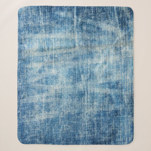 Getextureerde Blue Denim Close-up Sherpa Deken (Voorkant)