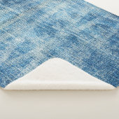 Getextureerde Blue Denim Close-up Sherpa Deken (3/4)