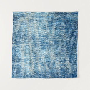 Getextureerde Blue Denim Close-up Wandkleed