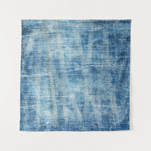 Getextureerde Blue Denim Close-up Wandkleed (Voorkant)