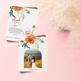 Getextureerde Boho Pampagras Trouw Dankkaart  Bedankkaart