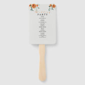 Getextureerde Boho Pampas Gras Trouwprogramma Hand Handwaaier (Achterkant)