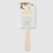 Getextureerde Boho Pampas Gras Trouwprogramma Hand Handwaaier (Voorkant)